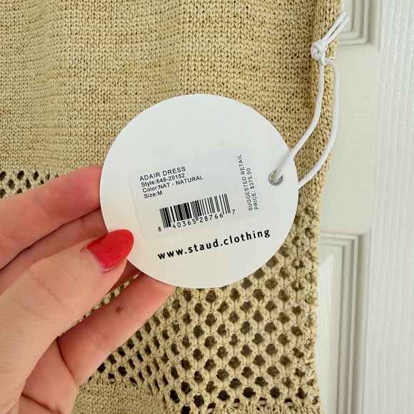 STAUD Adair Midi Sleeveless Knit Dress Size M Beige Tan Cream NWT - Picture 7 of 12